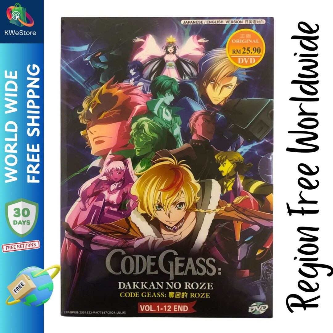 DVD Anime Code Geass: Dakkan No Roze TV Serie (1-12 End) Englisch Dub ...