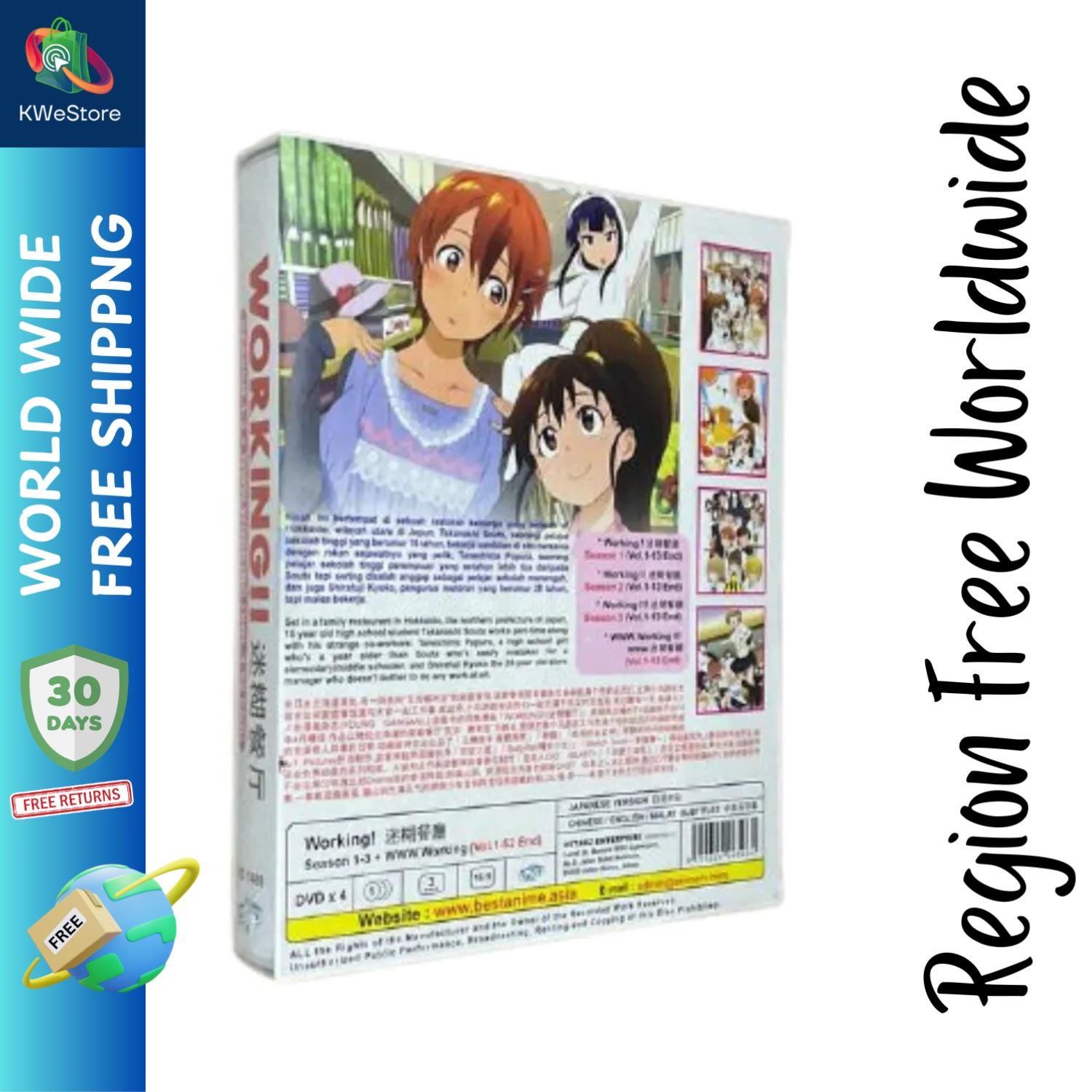 Working!! Season 1-3+www.working (1-52end) Anime DVD English