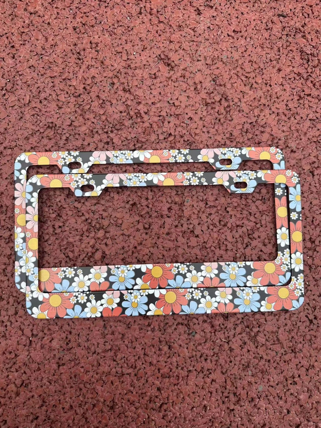 Vintage Floral Daisy License Plate Frame 2pack Floral Car License