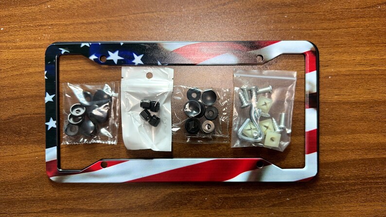2 Pack American Flag License Plate Frame Holder, Universal - View #9
