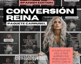 Instagram Carousel Posts Spanish Conversión Reina: Paquete Carrusel (Spanish Edition) PLR and MRR