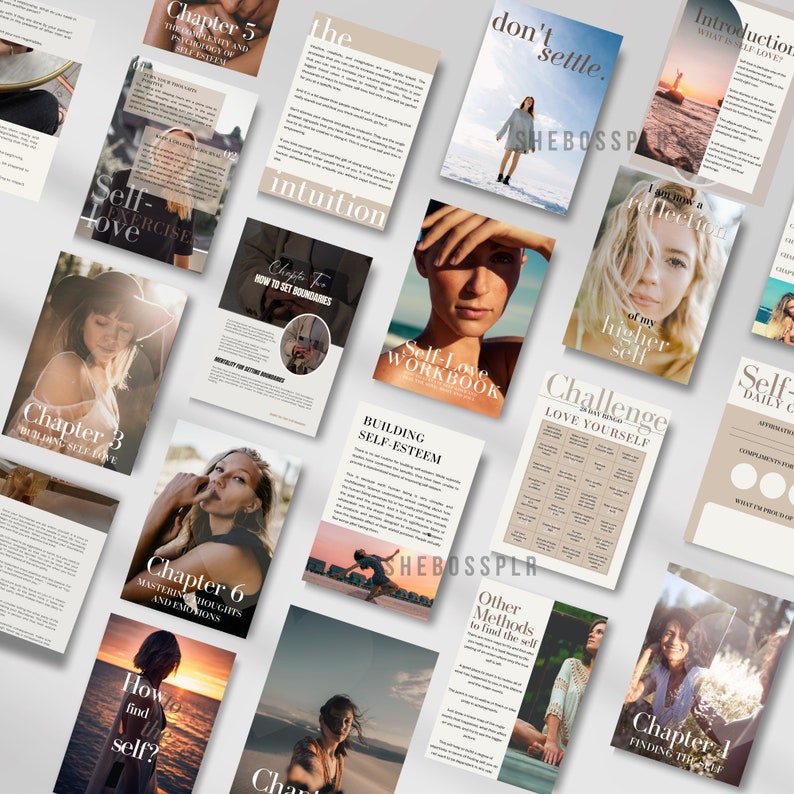 Self Love Journal MRR Self Love Ebook MRR Digital Product Canva Template Passive Income Coaching Templates DFY Digital Product