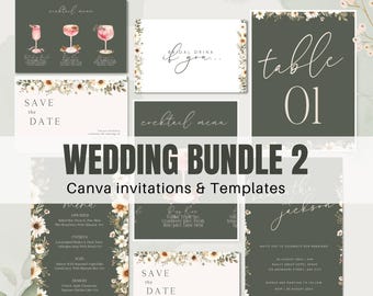 Wedding Invitation Template Set: Editable Canva Invitations (Master Resell Rights)