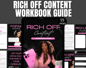 Rich Off Content Workbook Guide PLR MRR Editable Canva Template for Digital Creators & Coaches