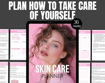 Skincare Planner Canva Template: Self-Care Journal, PLR & MRR (Digital Product)