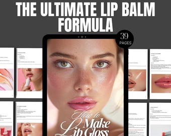 Lip Gloss Recipe Ebook Lip Balm Formula Guide PLR MRR Editable Canva Beauty Business Digital Product Resell Rights
