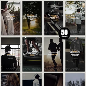 May include: A collage of motivational quotes with images of people exercising and working out. The quotes include "Doubt kills more dreams than failure ever will." and "Your comfort zone is your enemy."