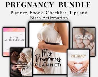 Schwangerschaftsplaner Canva Template: First Time Mom Digital Journal (PLR)