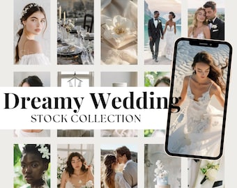 Wedding Aesthetic Stock Photos Master Resell Rights Bridal Aesthetic Faceless Marketing White Wedding Business Photos AI Wedding Photography