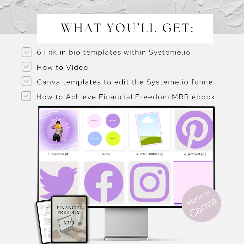 Systeme io Landing Page, Systeme io Website Template, DFY MRR Product, Website Sales Template, Link in Bio Bundle for Systeme.io