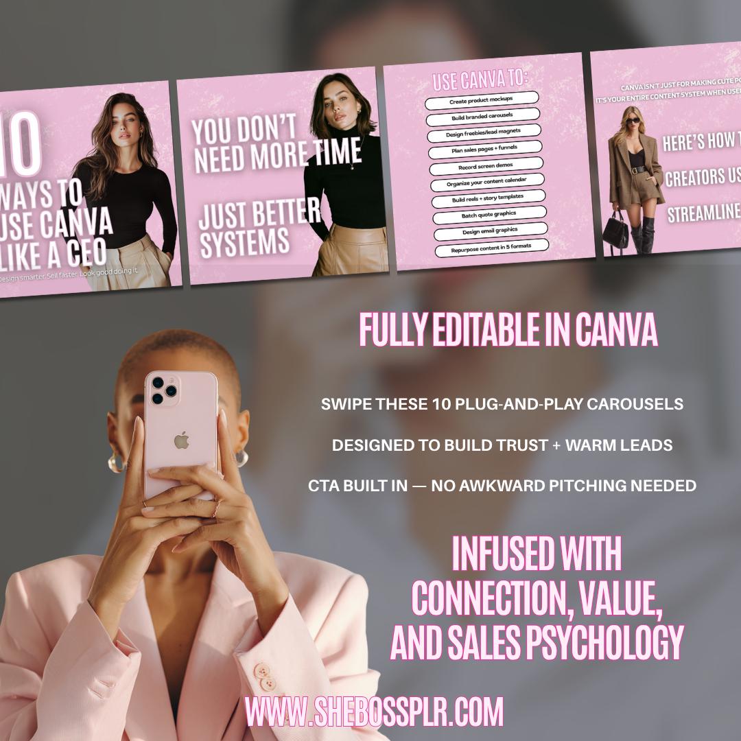 Instagram Carousel Canva Templates: Viral Social Media Posts PLR MRR - Etsy