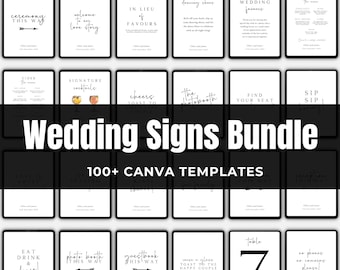 Editable Wedding Sign Bundle: 100+ Canva Templates (Digital Download)