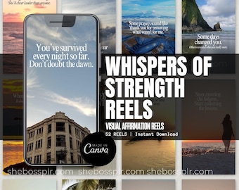 Canva Affirmation Reels Template: Inspirational Quotes, PLR/MRR (PDF Download)