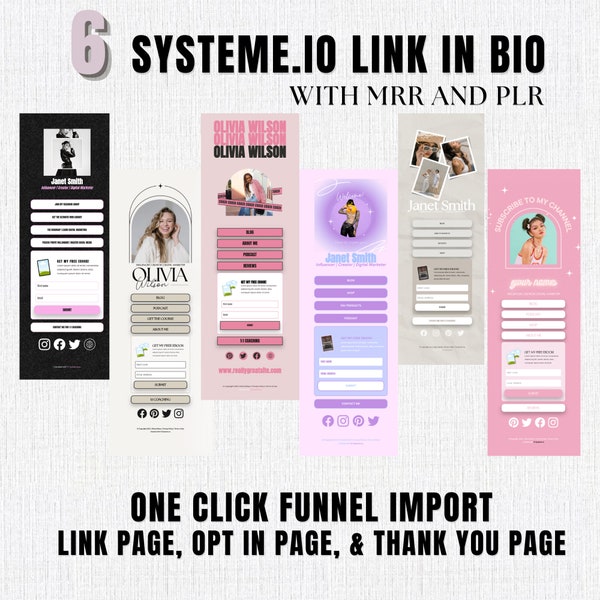 Systeme io Landing Page, Systeme io Website Template, DFY MRR Product, Website Sales Template, Link in Bio Bundle for Systeme.io