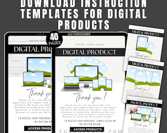 Etsy Download Instruction Templates: Canva Thank You Pages (MRR)