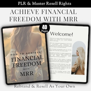 DFY Digital Product How To Achieve Financial Freedom With MRR Guide Small Business Canva Template Digital Marketing Guide Passive Income
