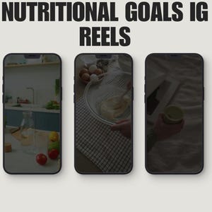 Nutritional goals IG reel bundle with captions focused on healthy habits and eating routines