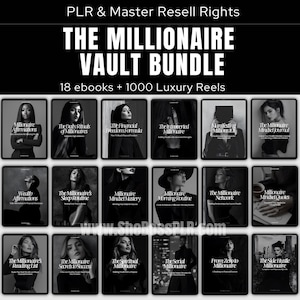 Millionaire Mindset Bundle PLR MRR Digital Products Millionaire Secrets MRR Ebooks Affirmation Journal Master Resell Rights Ebook Bundle