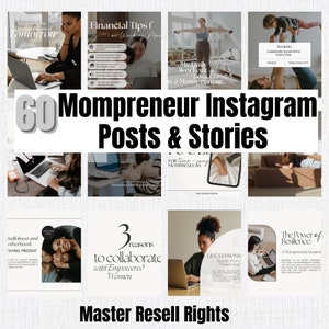 MRR 60 Instagram-Posts & Stories für Mompreneurs: Canva-Vorlagen (Digitaler Download)