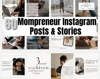MRR 60 Mompreneur Instagram Posts & Stories: Canva Templates (Digitaler Download)