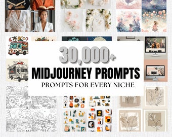 Midjourney Prompts with Master Resell Rights, Done For You PLR Digital Products for Etsy AI Prompts Art Prompts AI Passive Income Midjourney