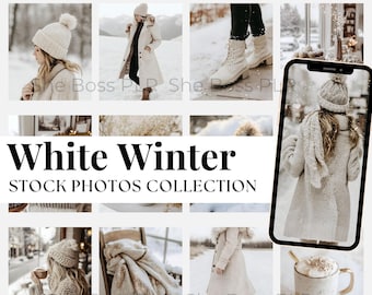 Fotos de estoque de IA de inverno branco Imagens de estoque de estética de inverno Direitos de revenda mestre Marketing digital sem rosto Fotografia de inverno branco
