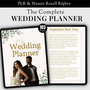 Hochzeitsplaner Canva Template Download Master Wiederverkaufsrechte Digitale Hochzeitsplanervorlagen Bearbeitbarer Planer Resell
