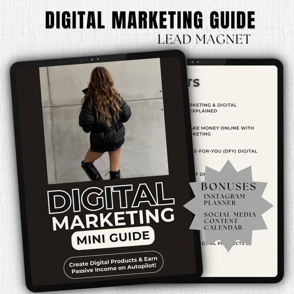 Digital Marketing Lead Magnet MRR Template Ebook Done For You Resell Rights Guide Digital Product Faceless Digital Marketing Guide DFY MRR