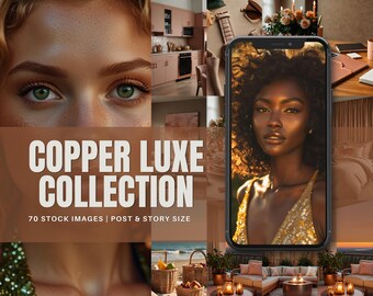 Rose Gold Stock Photo Bundle: Copper & Peach Lifestyle Images (Digital Download)