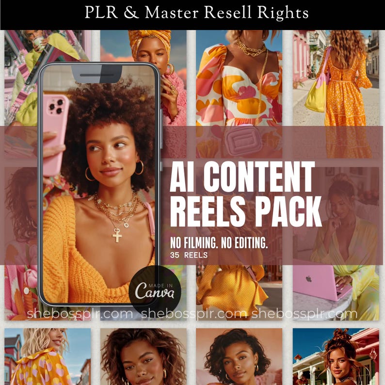 Aesthetic Reels Canva Template Bundle for Coaches PLR MRR Editable Reels with Stock Videos Flower Reels Summer Videos For Content Creators