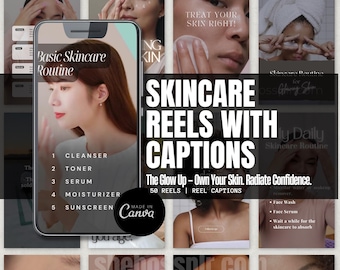 Skincare Instagram Reels Templates: Editable Canva Content (Digital Download)