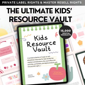 Kid Activity Books Digital Products Nursery Wall Art Pngs Alphabet Worksheets Printable Busy Binders & Planners PLR MRR  Bundle Sell On Etsy