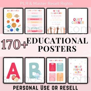 Bundle éducatif préscolaire, ensemble d'affiches, règles de la salle de jeux, enseigne pour la maternelle, décorations pour la classe, décoration murale bohème rose, impression d'art mural MRR