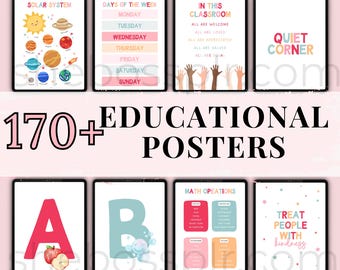 Vorschullehrposter Bundle: Boho Klassenzimmer Dekor (Digitaldruck)