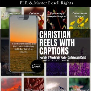 Christian Instagram Reels Bible Quotes Faceless Videos Master Resell Rights MRR PLR Digital Download Faceless Videos Canva Videos with Text