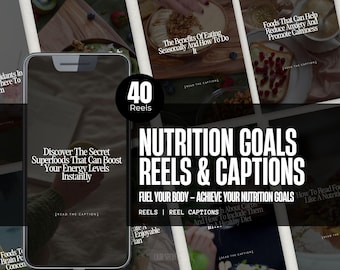 Nutrition Coach Reels and Captions Canva PLR MRR for Health and Wellness Professionals Canva Template Health Coach
