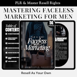 Faceless Marketing Men Edition MRR Digital Products Canva Ebook Templates Faceless Digital Marketing Reels DFY Product Men Social Media