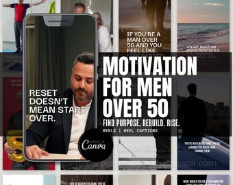 Faceless Reels for Men Over 50: Midlife Reset Videos with PLR/MRR ( Canva Digital Download)