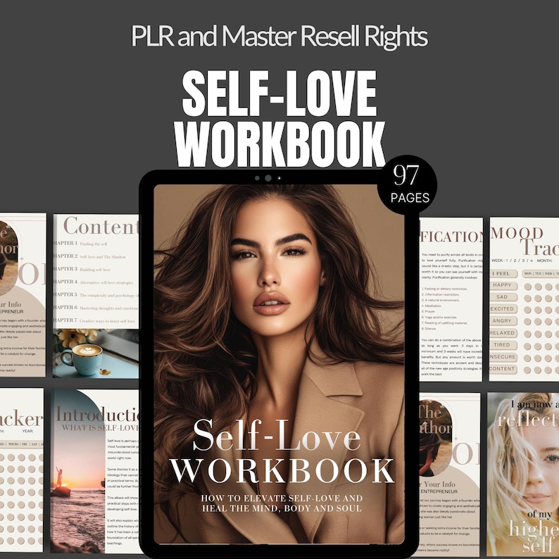 Self Love Journal MRR Self Love Ebook MRR Digital Product Canva Template Passive Income Coaching Templates DFY Digital Product