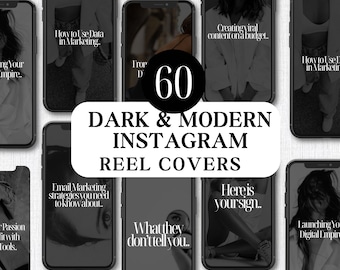 Dark Aesthetic Reel Covers Dark & Modern Instagram Reel Covers MRR Reel Digitales Marketing MRR-Cover-Vorlage Digitale Produkte zum Weiterverkauf