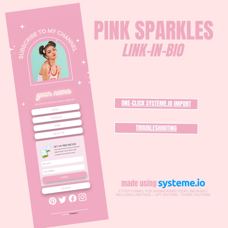 Systeme io Landing Page, Systeme io Website Template, DFY MRR Product, Website Sales Template, Link in Bio Bundle for Systeme.io