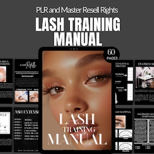 Lash Erweiterungs Handbuch Bearbeitbar Canva Ebook PLR MRR Lash Training Handbuch für Anfänger Lash Mappung & Anwendung Digitaler Download