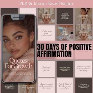 Positive Affirmation Social Media Posts Bearbeitbare Canva Template Instagram Posts und Stories Master Resell Rechte Faceless Digital Marketing