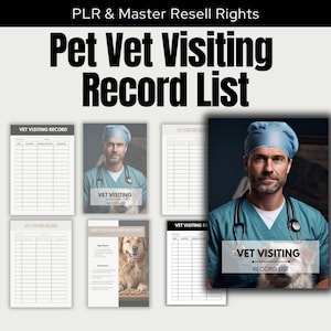 May include: A printable checklist for pet owners to keep track of their pet's vet visits. The checklist includes sections for the pet's name, date, location, reason for visit, and notes. The checklist is designed to help pet owners stay organized and ensure that their pets receive the best possible care.