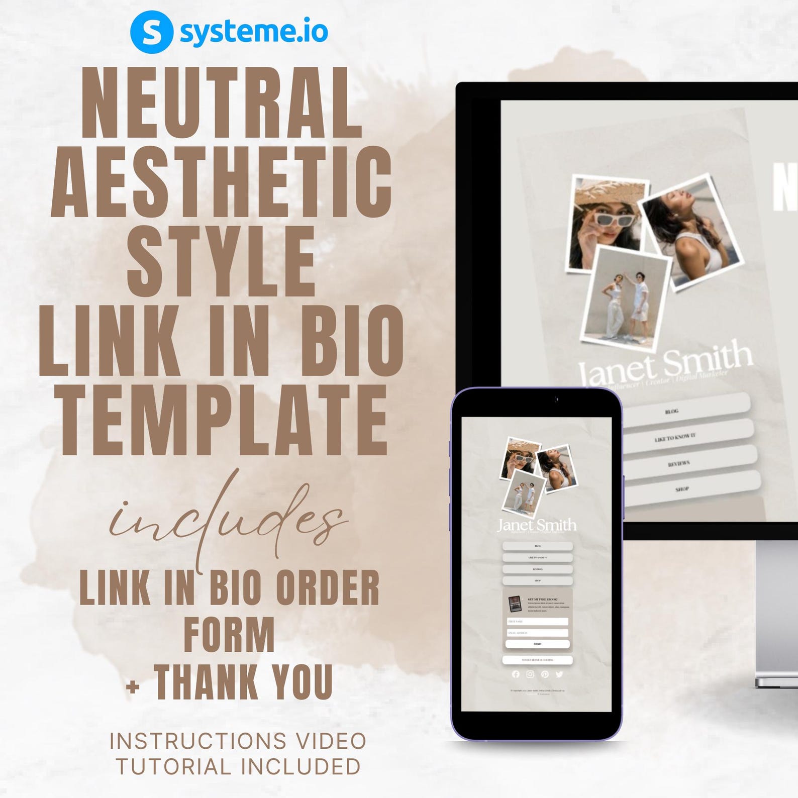 Systeme.io Link in Bio Template: MRR Website (digital Product) - Etsy