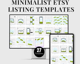 Etsy Listing Templates: Minimalist Canva Mockups with MRR (Digital Download)