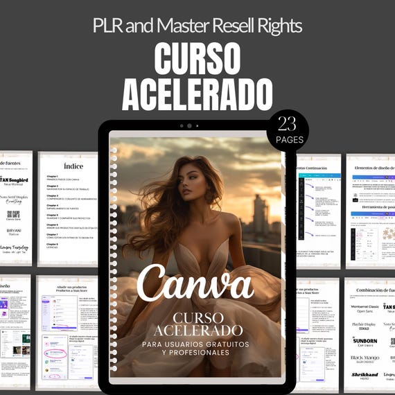 Canva Crash Course in Spanish: MRR/PLR Canva Template (Instant Download)