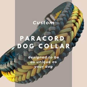 Personalisiertes Halsband aus Paracord - ein vierfarbiges Happiness Halsband mit Biothane Verschluss