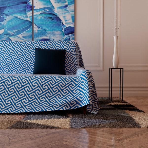 Sofabezug Marineblauer: Exklusiver & Ästhetischer Sofa Überzug, Hochwertiger Couch Bezug, Elegante Möbelschutz, Drei Setzer Sofa Überzug