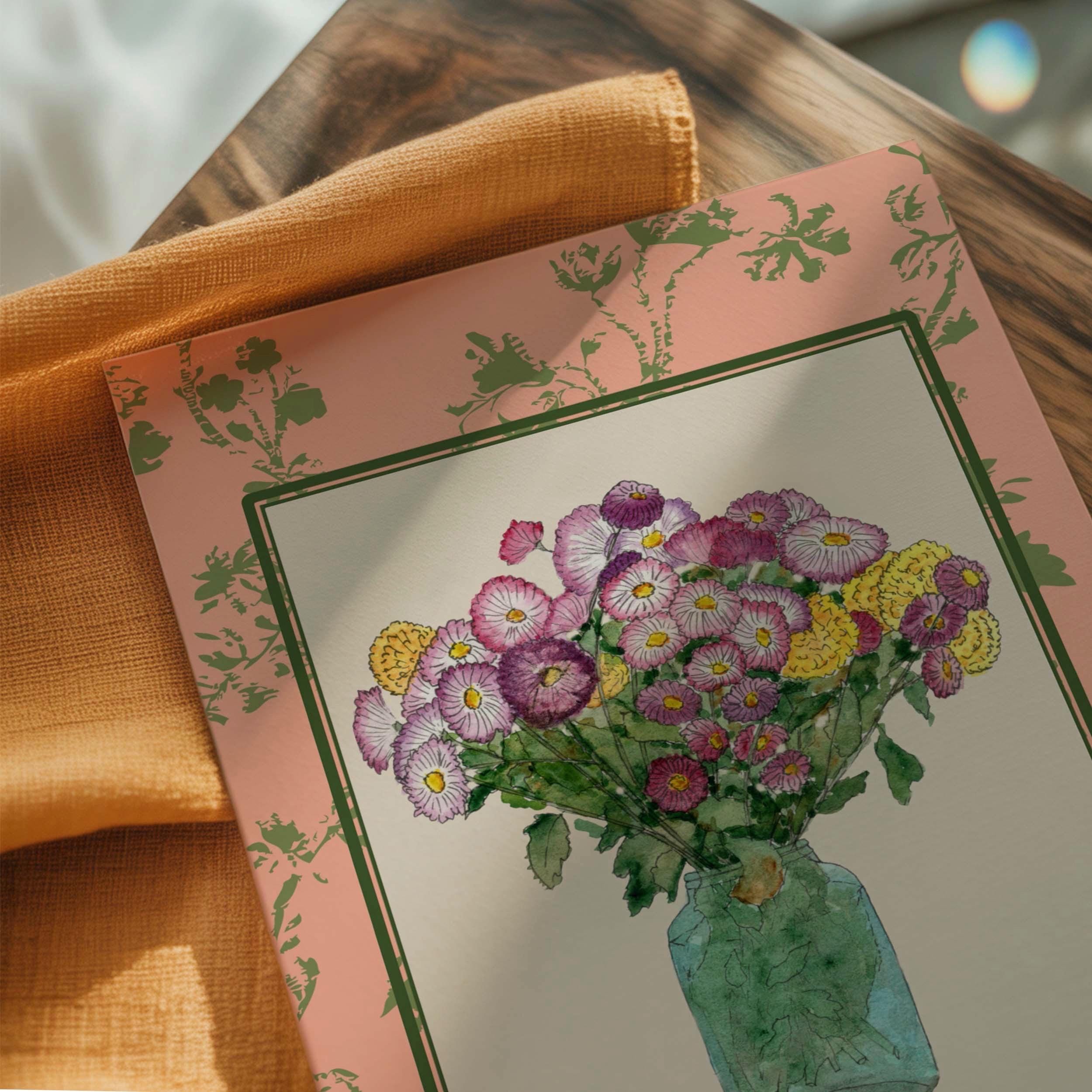 Flower Bouquet Wall Art, Watercolor Wildflower Print, Botanical Floral ...